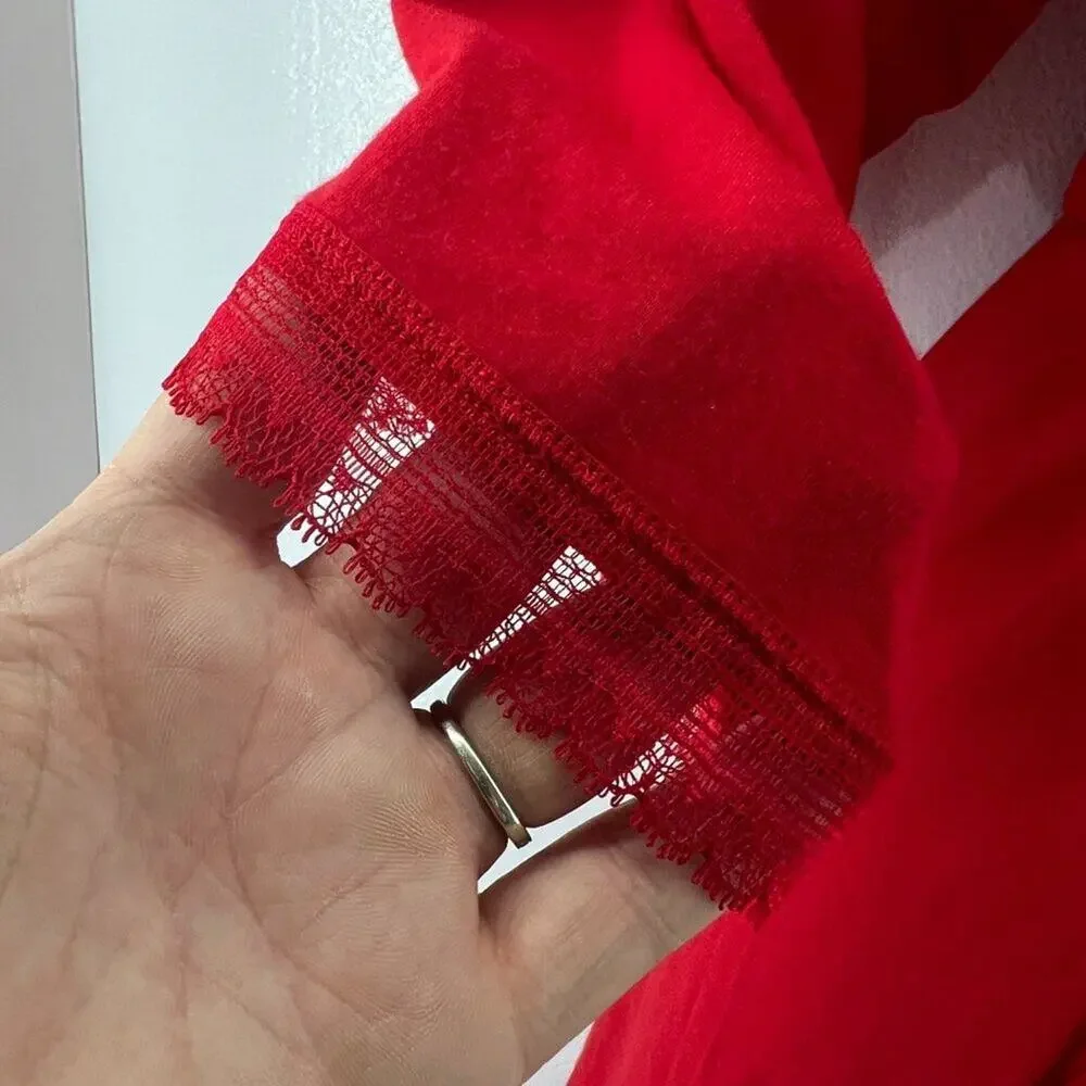 Victoria's Secret Red Hot Robe Lace Accents Womens XS/S